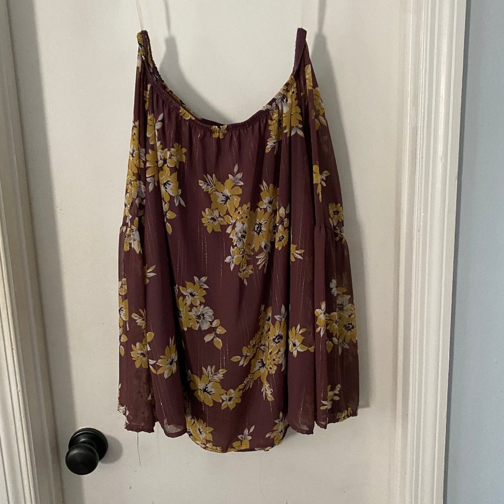 Off the Shoulder Purple Top